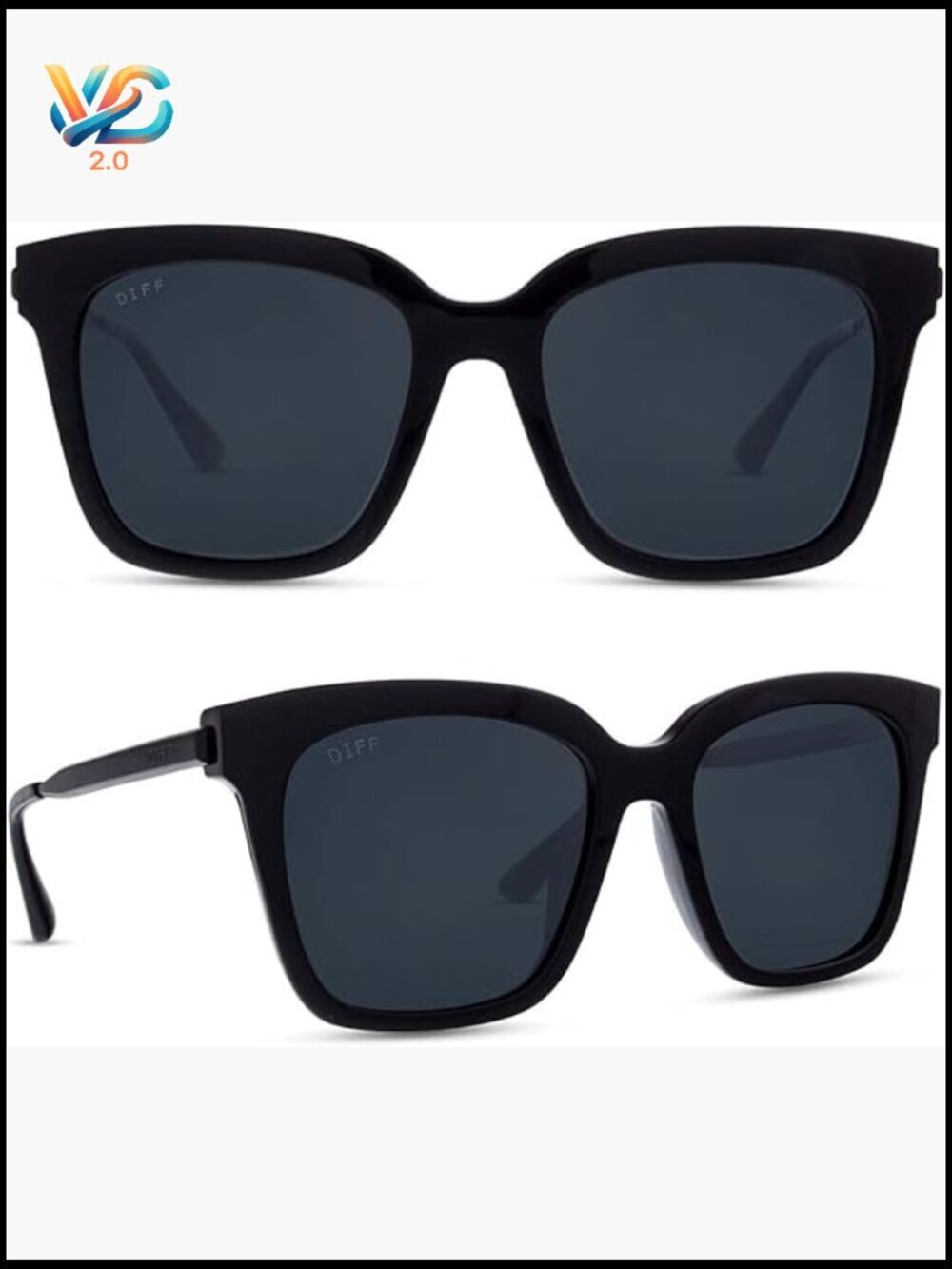 Oversized Square Sunglasses UV400 Polarized Protection Classic Chic Style